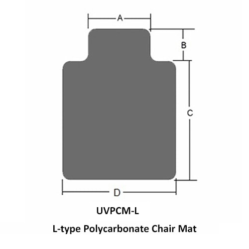 Alfombra de policarbonato para sillas tipo L