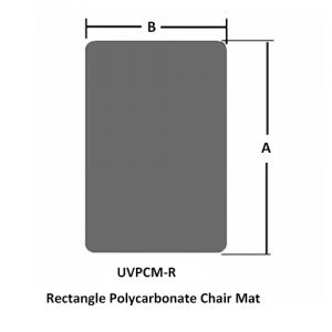 Alfombra rectangular de policarbonato para sillas