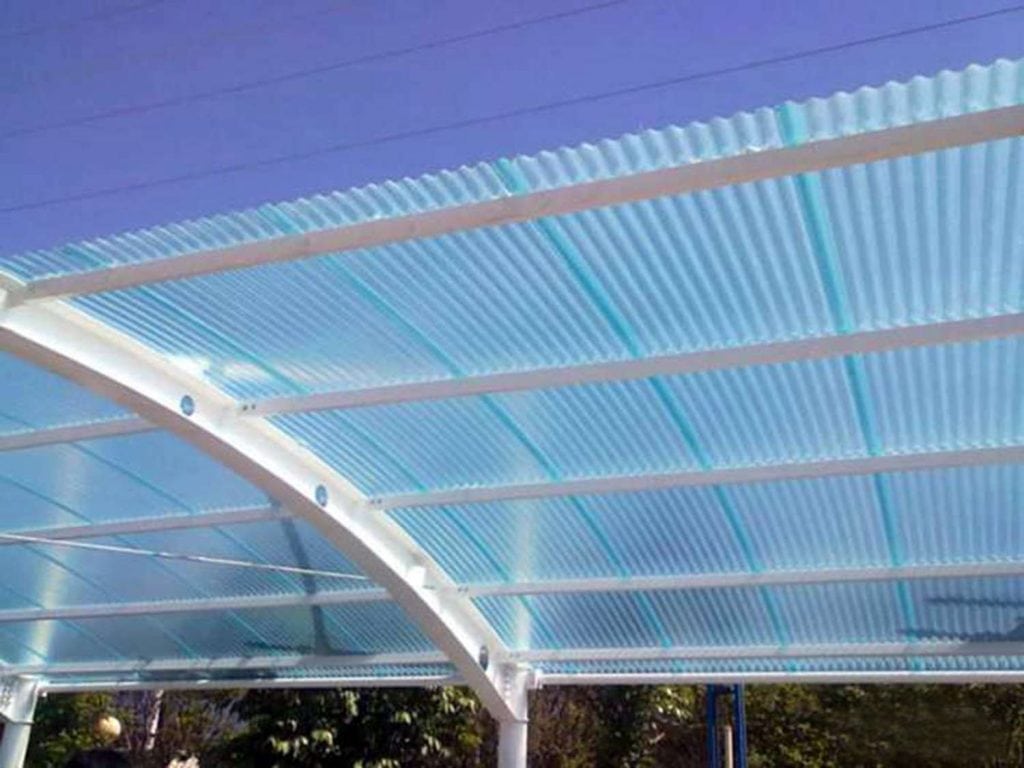 Plancha de policarbonato corrugada de techo 100% virgen 3 mt x 0,9 mt x 1  mm - SD MED