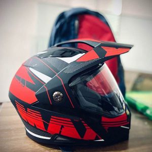 Plastic motorcycle helmet