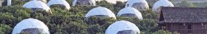 Montar la cúpula geodésica en China