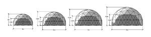 Tamaño de la cúpula geodésica