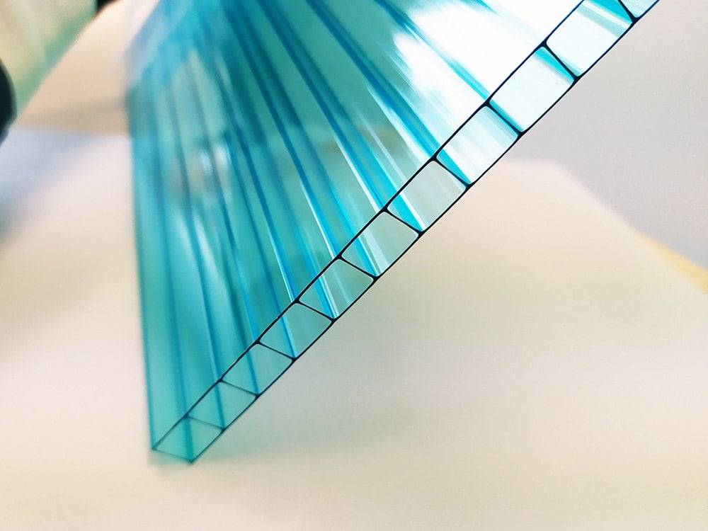 Blue double wall polycarbonate