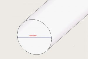 Diámetro de la varilla redonda de plexiglás